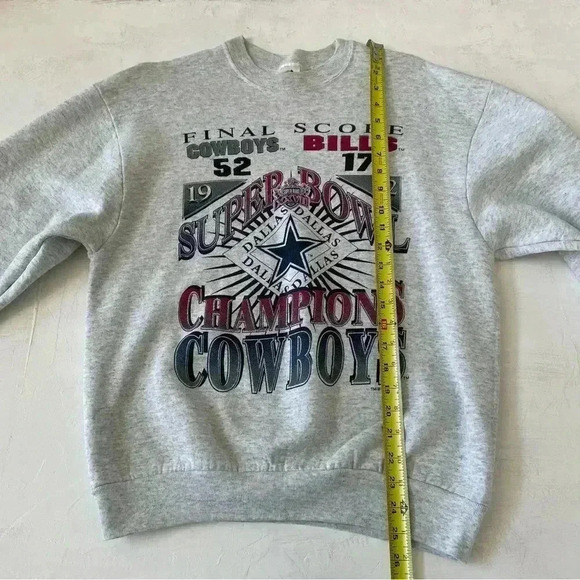 VTG 1992 NFL Dallas Cowboys Super Bowl XXVII Champions Sweatshirt L - Picture 8 of 9